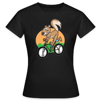 Écureuil Vélo Chipmunk - T-shirt Femme - noir - Devant - AI Model Female 172 dark (172cm)