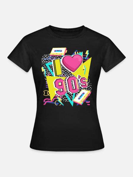 J’adore le 90s 90er Jahre Retro - T-shirt Femme - noir