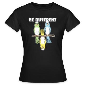 Budgerigar Bird Bat Conte de fées Soyez différent - T-shirt Femme - noir - Devant - AI Model Female 172 dark (172cm)