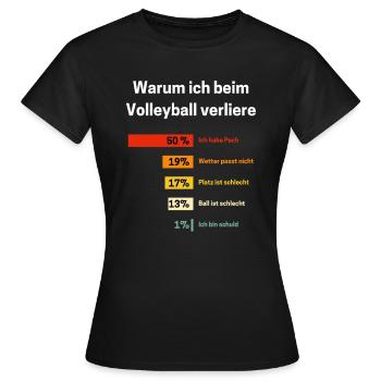 Warum ich beim Volleyball verliere Volleyball - Frauen T-Shirt - Schwarz - Vorne - AI Model Female 172 dark (172cm)