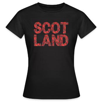 Schottland Tartan Schriftzug Dudelsack Highlands - Frauen T-Shirt - Schwarz - Vorne - AI Model Female 172 dark (172cm)