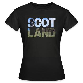 Schottland Tartan Schriftzug Dudelsack Highlands - Frauen T-Shirt - Schwarz - Vorne - AI Model Female 172 dark (172cm)