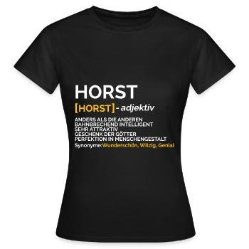 Horst - Frauen T-Shirt - Schwarz - Vorne - AI Model Female 172 dark (172cm)