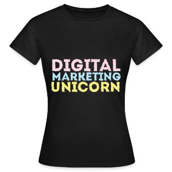 Unicorn Digital Marketing Cadeau LGBTQ - T-shirt Femme - noir - Devant - AI Model Female 172 dark (172cm)