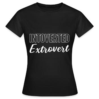 Introverti extraverti personne timide G - T-shirt Femme - noir - Devant - AI Model Female 172 dark (172cm)