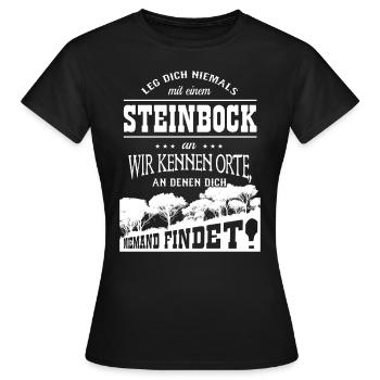 Steinbock - Frauen T-Shirt - Schwarz - Vorne - AI Model Female 172 dark (172cm)