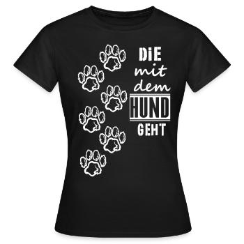 chien - T-shirt Femme - noir - Devant - AI Model Female 172 dark (172cm)