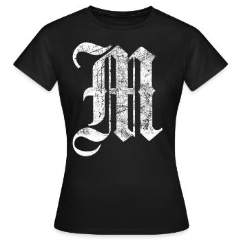 Tshirt alphabet initial M - T-shirt Femme - noir - Devant - AI Model Female 172 dark (172cm)