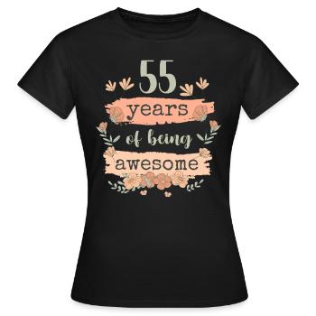 55 années d’anniversaire de cadeau en disant drôle - T-shirt Femme - noir - Devant - AI Model Female 172 dark (172cm)