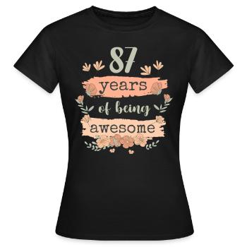 87 années d’anniversaire de cadeau en disant drôle - T-shirt Femme - noir - Devant - AI Model Female 172 dark (172cm)