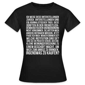 Ich weise diese Unterstellungen zurück - Frauen T-Shirt - Schwarz - Vorne - AI Model Female 172 dark (172cm)