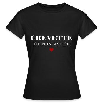 crevette - T-shirt Femme - noir - Devant - AI Model Female 172 dark (172cm)