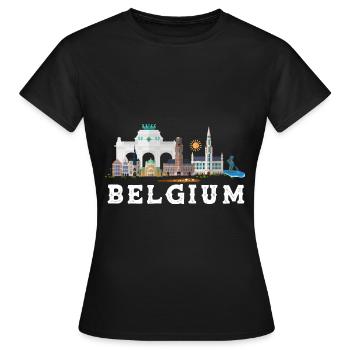 Belgien - Frauen T-Shirt - Schwarz - Vorne - AI Model Female 172 dark (172cm)