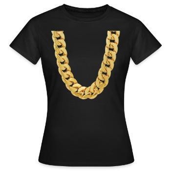Ma chaîne en or - T-shirt Femme - noir - Devant - AI Model Female 172 dark (172cm)
