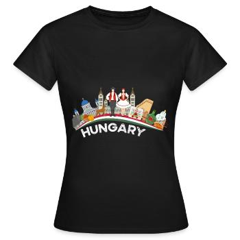 Hongrie - T-shirt Femme - noir - Devant - AI Model Female 172 dark (172cm)