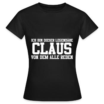 Claus Name Design - Frauen T-Shirt - Schwarz - Vorne - AI Model Female 172 dark (172cm)