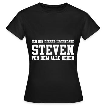 Steven Name Design - Frauen T-Shirt - Schwarz - Vorne - AI Model Female 172 dark (172cm)