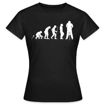 Presslufthammer Evolution Fun Shirt - Frauen T-Shirt - Schwarz - Vorne - AI Model Female 172 dark (172cm)