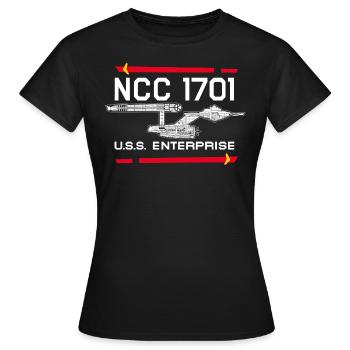 Star Trek The Original Series NCC-1701 - T-shirt Femme - noir - Devant - AI Model Female 172 dark (172cm)