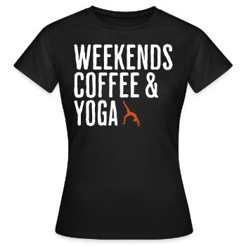 Entspannendes Zen-Wochenende Kaffee & Yoga - Frauen T-Shirt - Schwarz - Vorne - AI Model Female 172 dark (172cm)