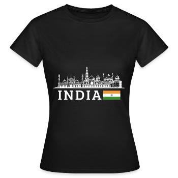 Inde - T-shirt Femme - noir - Devant - AI Model Female 172 dark (172cm)