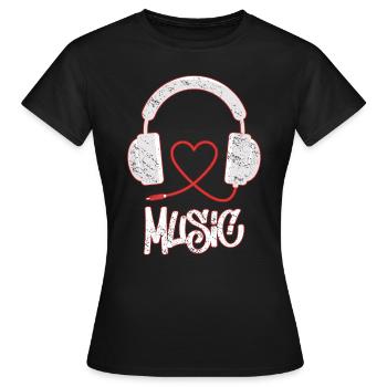 J'AIME LA MUSIQUE T-SHIRT - T-shirt Femme - noir - Devant - AI Model Female 172 dark (172cm)