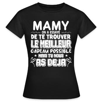 cadeau mamy citation touchante cadeau pour mamy - T-shirt Femme - noir - Devant - AI Model Female 172 dark (172cm)