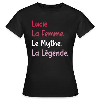 La femme le mythe la légende lucie - T-shirt Femme - noir - Devant - AI Model Female 172 dark (172cm)