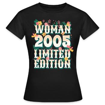 Birthday Woman born in 2005 Woman 18 years old - Women's T-Shirt - black - Front - AI Model Female 172 dark (172cm)