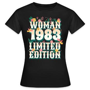 Birthday Woman born in 1983 Woman 40 years - Women's T-Shirt - black - Front - AI Model Female 172 dark (172cm)