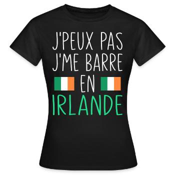Voyage J'peux Pas J'me Barre En Irlande - T-shirt Femme - noir - Devant - AI Model Female 172 dark (172cm)