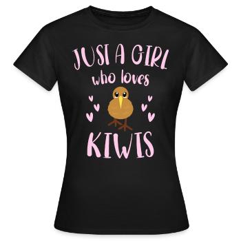 Mädchen, das Kiwis liebt Mädchen liebt Vogel Kiwi - Frauen T-Shirt - Schwarz - Vorne - AI Model Female 172 dark (172cm)