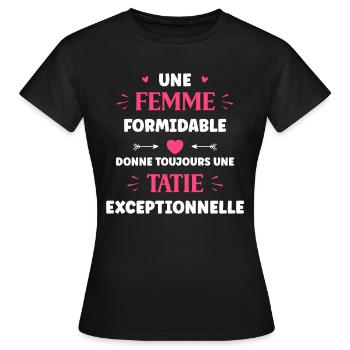 tatie exceptionnelle - T-shirt Femme - noir - Devant - AI Model Female 172 dark (172cm)