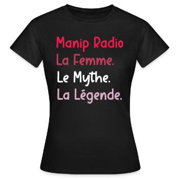 manip radio - T-shirt Femme - noir - Devant - AI Model Female 172 dark (172cm)