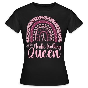 Nordic-Walking-Frau Königin des Nordic Walking - Frauen T-Shirt - Schwarz - Vorne - AI Model Female 172 dark (172cm)
