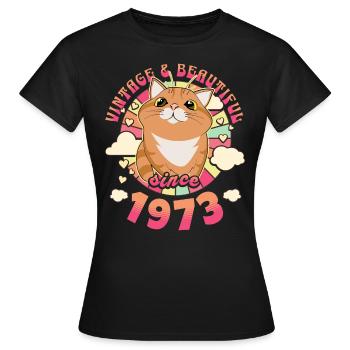 Femme Vintage Magnifique 1973 50 Ans Anniversaire - T-shirt Femme - noir - Devant - AI Model Female 172 dark (172cm)