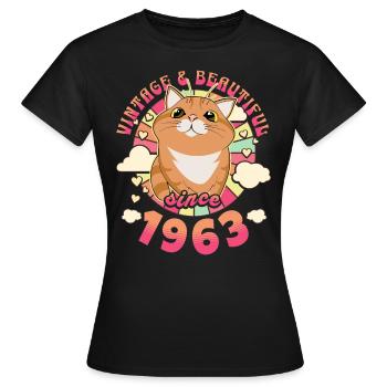 Femme Vintage Magnifique 1963 60 Ans Anniversaire - T-shirt Femme - noir - Devant - AI Model Female 172 dark (172cm)