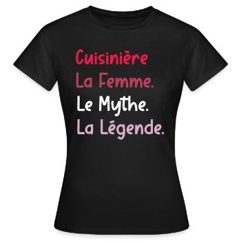 cuisinière - T-shirt Femme - noir - Devant - AI Model Female 172 dark (172cm)