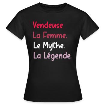 vendeuse - T-shirt Femme - noir - Devant - AI Model Female 172 dark (172cm)