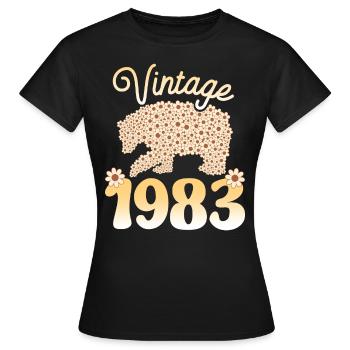 Fête Anniversaire 1983 Femme 40 Ans Anniversaire - T-shirt Femme - noir - Devant - AI Model Female 172 dark (172cm)