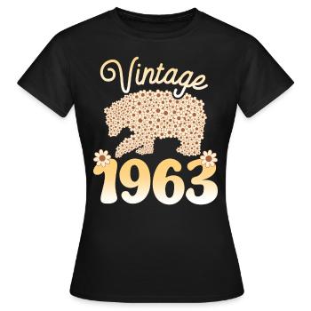 Birthday Party 1963 Woman 60 Years Anniversary - Women's T-Shirt - black - Front - AI Model Female 172 dark (172cm)