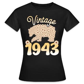 Birthday Party 1943 Woman 80 Years Birthday - Women's T-Shirt - black - Front - AI Model Female 172 dark (172cm)