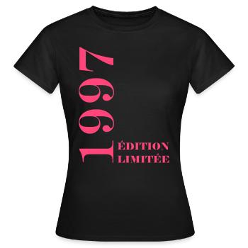 Edition limitée 1997 - T-shirt Femme - noir - Devant - AI Model Female 172 dark (172cm)