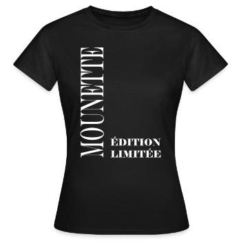 Edition limitée mounette - T-shirt Femme - noir - Devant - AI Model Female 172 dark (172cm)