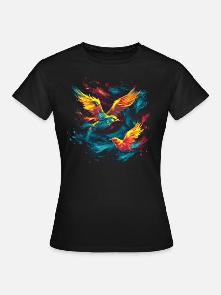Flying Birds - Abstract Art - Women's T-Shirt - black