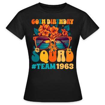 1963 Groupe De Filles 60 Ans Anniversaire - T-shirt Femme - noir - Devant - AI Model Female 172 dark (172cm)