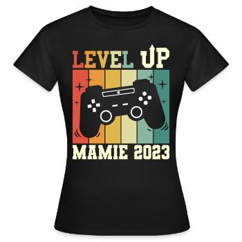 Mamie Geek Annonce Grossesse Future Mamie 2023 - T-shirt Femme - noir - Devant - AI Model Female 172 dark (172cm)