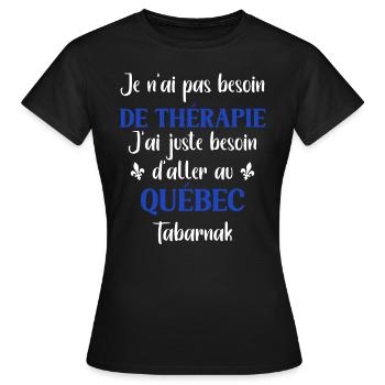 J'me barre au quebec - T-shirt Femme - noir - Devant - AI Model Female 172 dark (172cm)