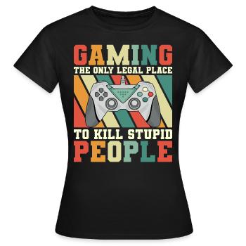Sarkastische Phrase Videospieler und Geek - Frauen T-Shirt - Schwarz - Vorne - AI Model Female 172 dark (172cm)