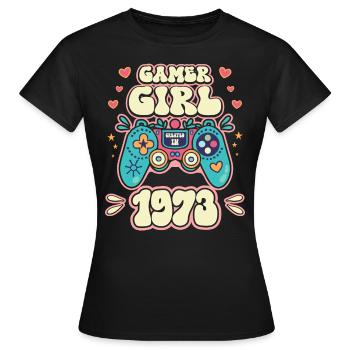Geek Girl Level 50 Geburtstag Gamer 50 Jahre - Frauen T-Shirt - Schwarz - Vorne - AI Model Female 172 dark (172cm)